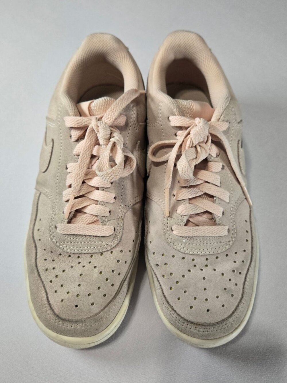 Nike Court Vision Low Women's 6.5 Orange Pearl Suede Sneakers DH0253-800